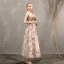 Flower Fairy Pearl Pink Prom Dresses 2018 A-Line / Princess See-through Scoop Neck Sleeveless Appliques Flower Tea-length Ruffle Backless Formal Dresses