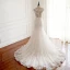 Elegant Champagne See-through Wedding Dresses 2018 Trumpet / Mermaid Scoop Neck Cap Sleeves Appliques Lace Pearl Beading Court Train Ruffle