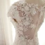 Elegant Champagne See-through Wedding Dresses 2018 Trumpet / Mermaid Scoop Neck Cap Sleeves Appliques Lace Pearl Beading Court Train Ruffle
