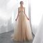 Elegant Champagne Selskapskjoler 2018 Empire Kjæreste Uten Ermer Appliques Blonder Feie Tog Buste Ryggløse Formelle Kjoler
