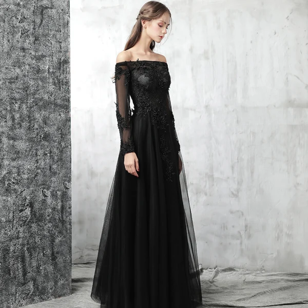 black long plus size dress Black Long Dress – ALBINA DYLA main image 0