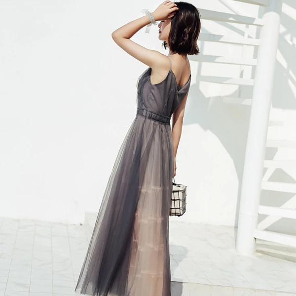 Modest / Simple Dark Green Summer Homecoming Graduation Dresses 2018 A-Line / Princess Spaghetti Straps Sleeveless Tea-length Ruffle Backless Formal Dresses