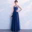 Bling Bling Royal Blue Starry Sky Evening Dresses  2018 A-Line / Princess Shoulders Beading Sleeveless Glitter Tulle Floor-Length / Long Ruffle Backless Formal Dresses