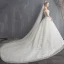 Prisvärd Elfenben Bröllopsklänningar 2018 Prinsessa Av Axeln Korta ärm Halterneck Glittriga / Glitter Tyll Appliqués Spets Beading Tassel Pärla Cathedral Train Ruffle