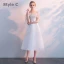 Chic / Beautiful White Bridesmaid Dresses 2018 A-Line / Princess Off-The-Shoulder Short Sleeve Appliques Lace Bow Sash Ruffle Backless Wedding Party Dresses