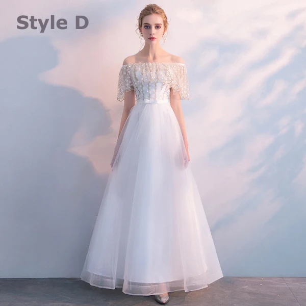Chic / Beautiful White Bridesmaid Dresses 2018 A-Line / Princess Off-The-Shoulder Short Sleeve Appliques Lace Bow Sash Ruffle Backless Wedding Party Chic / Beautiful White Bridesmaid Dresses 2018 A-Line / Princess Off-The-Shoulder Short Sleeve Appliques Lace Bow Sash Ruffle Backless Wedding Party