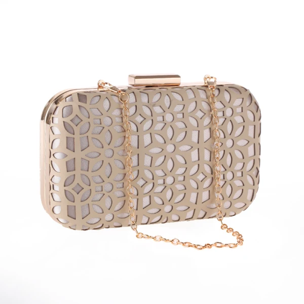 Modest / Simple Beige Metal Clutch Bags 2018