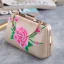 Kinesisk Stil Mörk Marinblå Broderade Blomma Metall Kuvertväska 2018