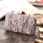 Chic / Belle Argenté Fleur Perle Faux Diamant Glitter Métal Pochette 2018