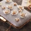 Chic / Belle Argenté Fleur Perle Faux Diamant Glitter Métal Pochette 2018