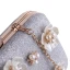 Chic / Belle Argenté Fleur Perle Faux Diamant Glitter Métal Pochette 2018
