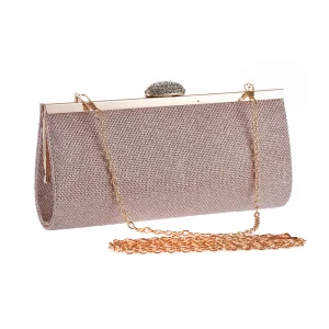 Schöne Champagner Strass Glanz Metall Clutch Tasche 2018