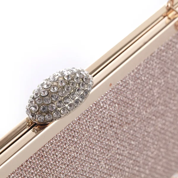 Fine Champagne Rhinestone Glitter Metall Håndvesken 2018