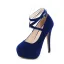 Fashion Red Evening Party Cocktail Party Pumps 2023 Waterproof Ankle Strap 14 cm Stiletto Heels Round Toe Pumps High Heels