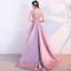 Chic / Belle Rose Bonbon Robe De Soirée 2017 Princesse Encolure Dégagée Sans Manches Appliques En Dentelle Tribunal Train Volants Percé Dos Nu Robe De Ceremonie