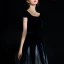 Chic / Beautiful Navy Blue Starry Sky Suede Evening Dresses  2018 A-Line / Princess Square Neckline Cap Sleeves Glitter Rhinestone Floor-Length / Long Ruffle Backless Formal Dresses