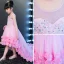 Chic / Beautiful Candy Pink See-through Flower Girl Dresses 2018 A-Line / Princess Scoop Neck Sleeveless Sequins Appliques Flower Asymmetrical Ruffle Wedding Party Dresses