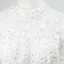 Modern / Fashion White See-through Evening Dresses  2018 Trumpet / Mermaid High Neck Long Sleeve Appliques Lace Flower Rhinestone Floor-Length / Long Formal Dresses