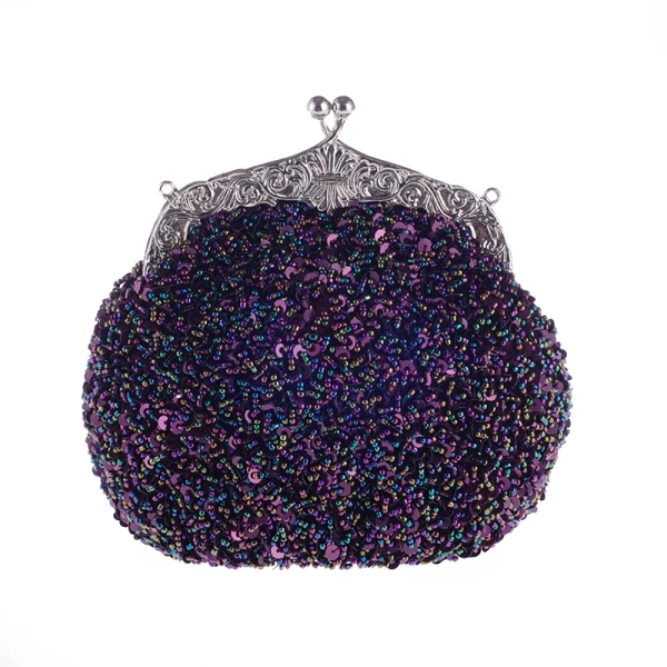 Bling Bling Royal Blue Sequins Beading Metal Clutch Bags 2018