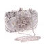 Moderne / Mode Argenté Perlage Perle Faux Diamant Paillettes Métal Pochette 2018