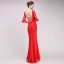 Modern / Fashion Black Evening Dresses  2017 Trumpet / Mermaid Pearl V-Neck 3/4 Sleeve Floor-Length / Long Ruffle Backless Formal Dresses