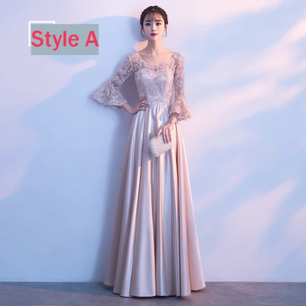 Affordable Champagne Pierced Bridesmaid Dresses 2018 A-Line / Princess Appliques Lace Floor-Length / Long Ruffle Backless Wedding Party Dresses