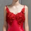 Charmant Rouge Robe De Soirée 2018 Trompette / Sirène Bretelles Spaghetti Sans Manches Appliques En Dentelle Fleur Chapel Train Volants Dos Nu Robe De Ceremonie