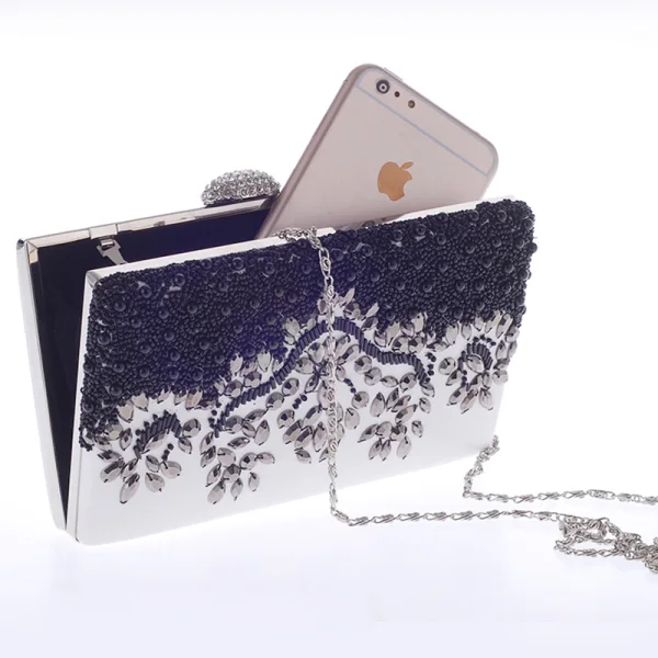 Chic / Belle Ivoire Perlage Perle Faux Diamant Métal Pochette 2018