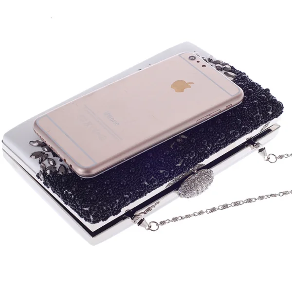 Chic / Belle Ivoire Perlage Perle Faux Diamant Métal Pochette 2018