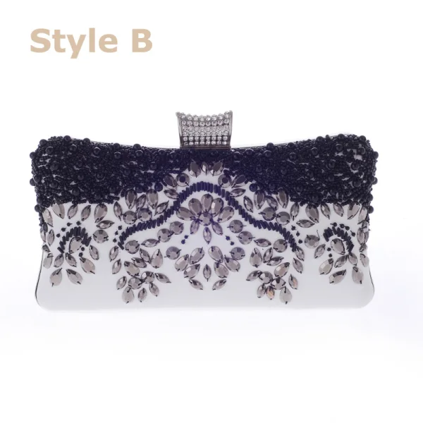 Chic / Belle Ivoire Perlage Perle Faux Diamant Métal Pochette 2018