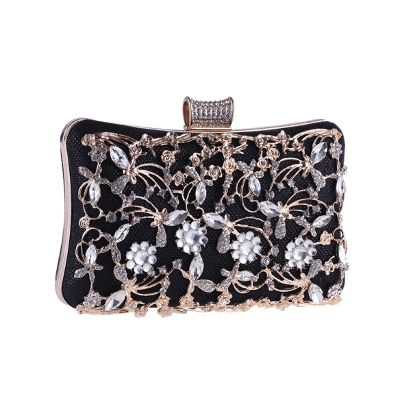 Mote Champagne Glitter Rhinestone Metall Håndvesken 2018