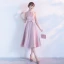 Classic Candy Pink Homecoming Graduation Dresses 2017 A-Line / Princess High Neck Sleeveless Strapless Sash Tea-length Ruffle Formal Dresses