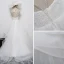 Chic / Beautiful Outdoor / Garden White Wedding Dresses 2017 A-Line / Princess Scoop Neck Sleeveless Pearl Pierced Backless Sweep Train Cascading Ruffles