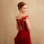 Chic / Beautiful Formal Dresses Evening Dresses  2017 Lace Beading Appliques Backless Short Sleeve Square Neckline Court Train Burgundy A-Line / Princess