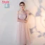 Fine Perle Rosa Brudepikekjoler 2018 Prinsesse Appliques Blomst Sløyfe Sash Te-lengde Buste Ryggløse Kjoler Til Bryllup