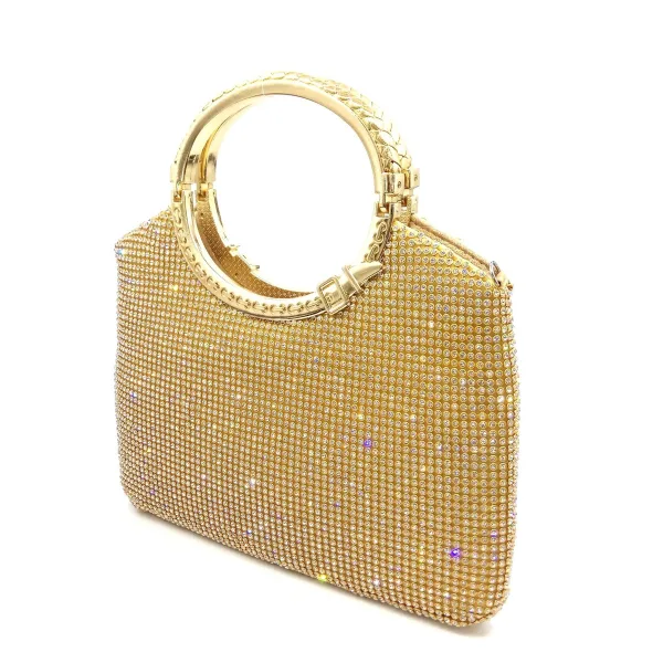 Scintillantes Doré Faux Diamant Soirée Pochette 2023