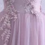 Elegant Lavender Evening Dresses  2017 A-Line / Princess Scoop Neck Sleeveless Appliques Flower Floor-Length / Long Ruffle Backless Formal Dresses