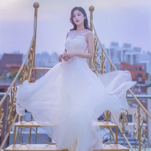 Chic Belle Blanche Princesse Robe De Bal 2022 Encolure Dégagée Sans Manches Dos Nu Longue Robe De Ceremonie