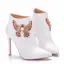 Style Chinois Blanche Faux Diamant Papillon Mariage Bottes 2025 11 cm Talons Aiguilles À Bout Pointu Chaussure De Mariée