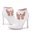 Style Chinois Blanche Faux Diamant Papillon Mariage Bottes 2025 11 cm Talons Aiguilles À Bout Pointu Chaussure De Mariée