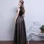 Vintage / Originale Noire Robe De Soirée 2017 Princesse Col Haut Sans Manches Appliques En Dentelle Perlage Longue Volants Dos Nu Robe De Ceremonie