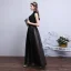 Vintage / Originale Noire Robe De Soirée 2017 Princesse Col Haut Sans Manches Appliques En Dentelle Perlage Longue Volants Dos Nu Robe De Ceremonie