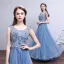 Chic / Beautiful Candy Pink Evening Dresses  2017 A-Line / Princess Scoop Neck Sleeveless Appliques Flower Pearl Floor-Length / Long Ruffle Pierced Backless Formal Dresses