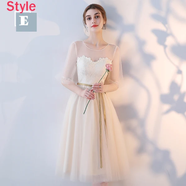 Abordable Champagne Transparentes Robe Demoiselle D'honneur 2018 Princesse Ceinture Thé Longueur Volants Dos Nu Robe Pour Mariage