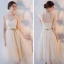 Abordable Champagne Transparentes Robe Demoiselle D'honneur 2018 Princesse Ceinture Thé Longueur Volants Dos Nu Robe Pour Mariage