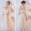 Abordable Champagne Transparentes Robe Demoiselle D'honneur 2018 Princesse Ceinture Thé Longueur Volants Dos Nu Robe Pour Mariage