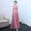 Chic / Belle Rose Bonbon Robe De Soirée 2017 Princesse Encolure Carrée Sans Manches Cristal Ceinture Longue Volants Dos Nu Robe De Ceremonie