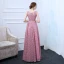 Chic / Belle Rose Bonbon Robe De Soirée 2017 Princesse Encolure Carrée Sans Manches Cristal Ceinture Longue Volants Dos Nu Robe De Ceremonie