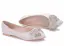 Snygga / Fina Vita Rhinestone Rosett Bal Platt Spetsiga Damskor 2025 Klackskor