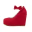 Exaggerated Red Bow Wedges Prom Womens Shoes 2025 10 cm Waterproof Round Toe Womens Shoes
